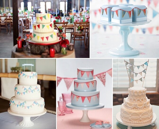 Bunting Themed Wedding Cakes Bunting Themed Wedding Cakes