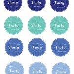 Free Printables - Get the party started label (Blue hues)