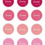 Free Printables - Get the party started label (Red hues)